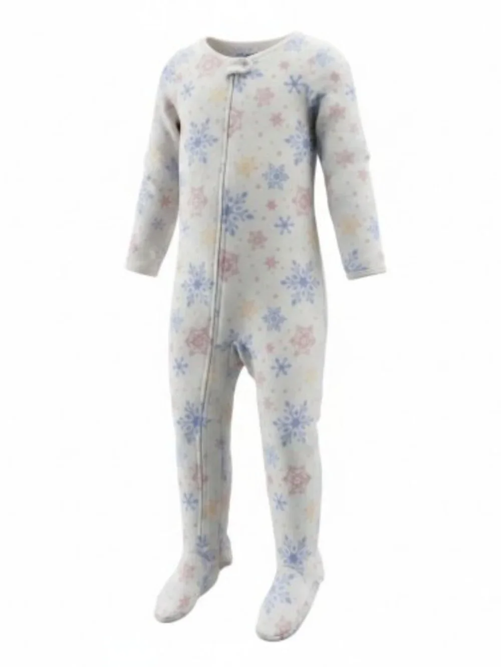 CARTER'S White Snowflake Print One Piece Blanket Sleeper Pajamas Girls 4T
